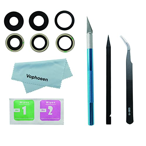 Vophoeen 3pcs OEM Original Rear Back Camera Glass Lens Replacement for iPhone 12 Pro MaxÂ with Pre-Installed Adhesive and Repair Toolkit Set+Clean Cloth