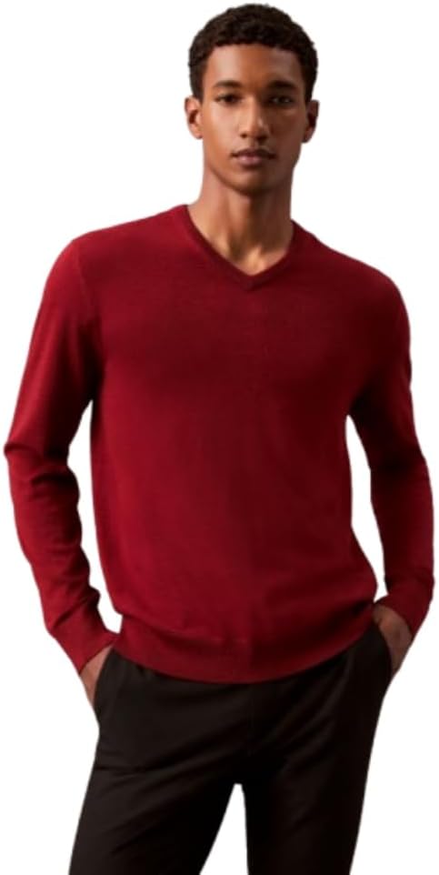 Calvin Klein Men's Extra Fine Merino Wool Blend V-Neck Sweater