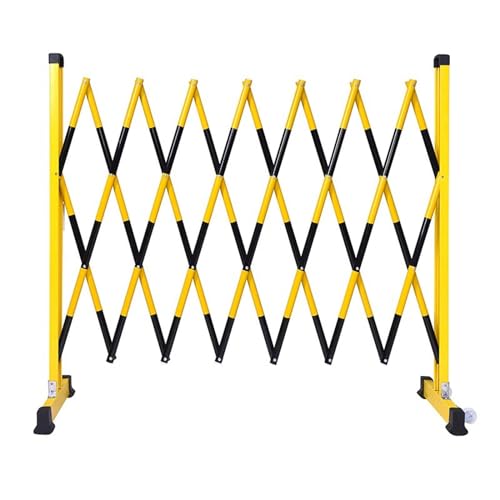 JYBNBBE Telescopic Traffic Fence Folding Portable Scissor Gate,Expandable Mobile Barrier Traffic Fence, Mobile Safety Barrier Gate Expandable Metal Barricade Gate Retractable Dri,Noir-1.2x3.5m