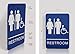 Headline Sign 8377 ADA Wheelchair Accessible Restroom Sign with Grade 2 Braille and Tactile Graphics, 6 Inches by 9 Inches, Blue/White, Made in USA