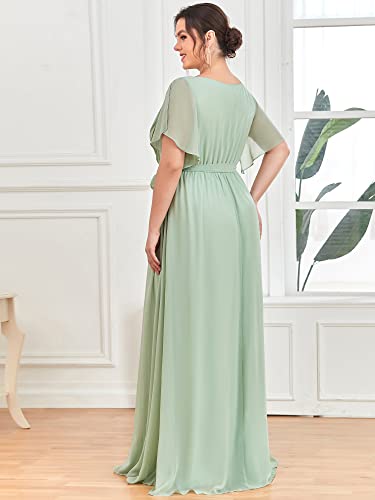 Image of Ever-Pretty Plus Women's Chiffon Maxi Plus Size Formal Bridesmaid Dresses