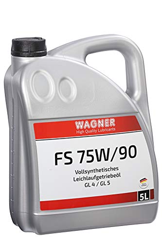 WAGNER Hypoid-Getriebeöl SAE 75W/90 | Gemäß API GL-4/GL-5 | Vollsynthetisches Leichtlauf-Getriebeöl 75W90 für Schaltgetriebe, Nebenantriebe, Sperrdifferentiale, Hinter- & Antriebsachsen | 5 Liter