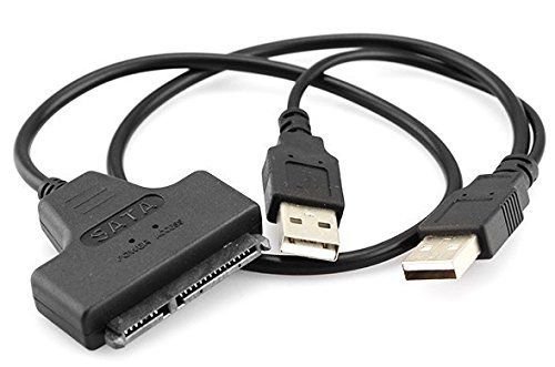 MaK WOrLD® USB 2.0 to 2.5" (Laptop HDD or SSD Only) SATA 22P Hard Drive Adapter Cable Converter Black