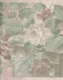 Dundee Deco BD6170 Prepasted Wallpaper Border - Vintage Brown, Green, Beige Flowers in Brush...