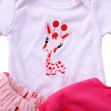 ZIYIUI Reborn odzież z motywem żyrafy, kolekcja kreskówek, miękka bawełniana sukienka, zestaw pasuje do lalek Reborn Baby noworodka, odzież pasuje do lalek Reborn 50 cm-55 cm