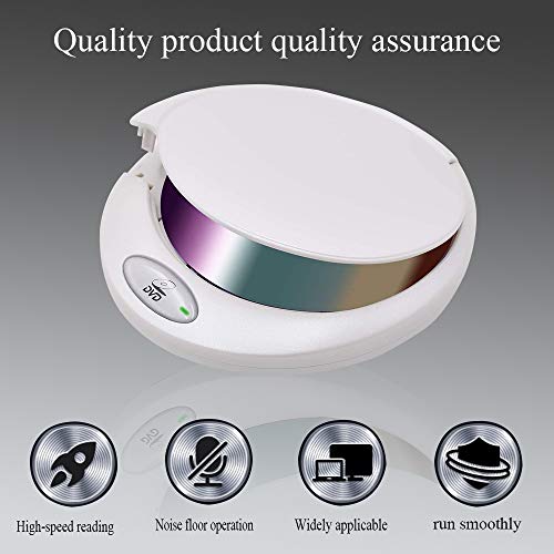 External DVD Drive USB 3.0, Dainty Portable CD DVD +/-RW Drive Slim DVD/CD ROM Rewriter Burner Writer, High Speed Data Transfer for Laptop/MacBook/Desktop/MacOS/Windows10/8/7/XP (White silver) (white)