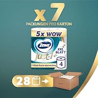 Zewa Just1 Toilettenpapier ohne Hülse mit extra großen Tüchern, 7 Packungen mit je 4 Rollen à 99 XXL Blatt – Ansicht 4