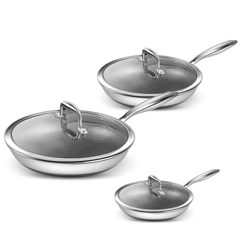 CYRDER Frying Pans Set Non Stick, 6 Pcs Premium 18/10 5-Ply Stainless Steel by Cyrder - Used condition - Image 7