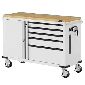 WORKPRO 52″ x 20″ 5-Drawer & 1-Door Rolling Tool Chest, Heavy Duty Tool Chest with Wheels, Power Strip, Locking System, Rolling Cabinet for Garage, Home & Kitchen, 1000 lbs Capacity