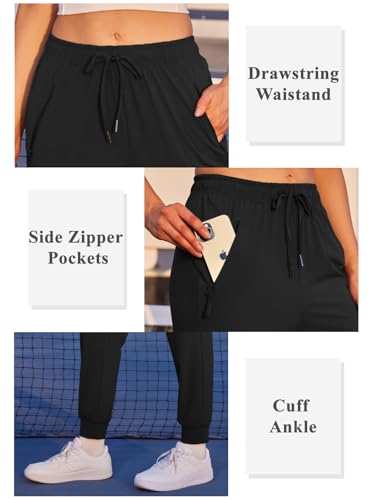 Womens Athletic Pants Quick Dry Ultra Stretch Jogger Pants Breathable Casual Hiking Pants with Zippers Side Pockets4
