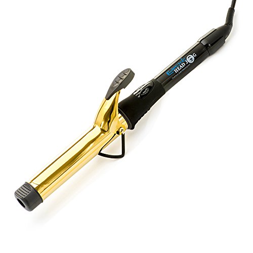 Electric Head Jog 32mm Titanium Gold Waving Iron. Hot Curling Wand with Variable Temperature. Ionic Charge Curler for Shine, Soft & Healthy Hair. Curl Tongs with Cool Tips for Easy Styling. (32mm)