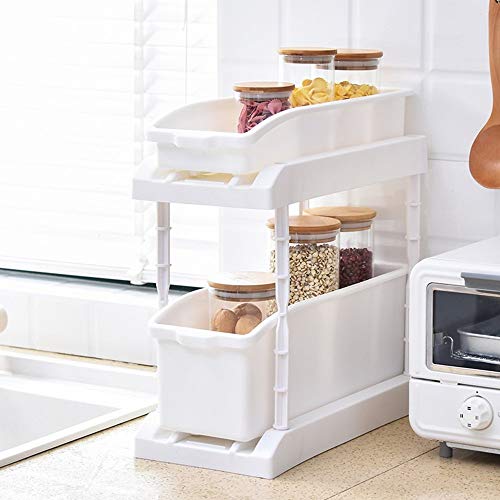 Boîte de rangement portative double couche bois massif pour encombrement ménager