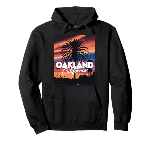 CA Vintage Oakland City Palm Tree California State 510 Sudadera con Capucha
