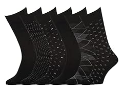 6 Pairs, Black - Beige/Dark Brown