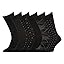 6 Pairs, Black - Beige/Dark Brown