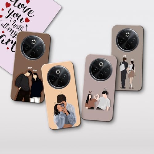 Image of COLORflow Back Cover Compatible with Vivo T4 5G / Y300 Pro 5G / iQOO Z10 5G | Love Connection Couple Customized Back Cover Compatible with Vivo T4 5G / Y300 Pro 5G / iQOO Z10 5G