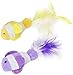 4.5 Inch Catnip Clown Fish with Feather Tails, Colors Vary (Two Fish)