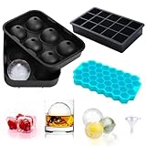 ice cube mold silicone with lid 37 compartments, 6 compartments, ice ball mold 6 compartments, ice cube trays Ice Cube Tray BPA-free for whiskey cocktails juice chocolate sweets