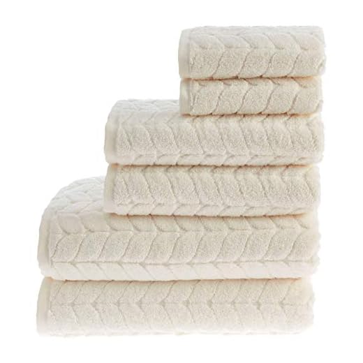 BAGNO MILANO Turkish Cotton Quick-Dry Bath Towel Set,0 Premium Cotton Ultra Absorbent Luxury Turkish Towels (6 pcs Towels Set, Cream)