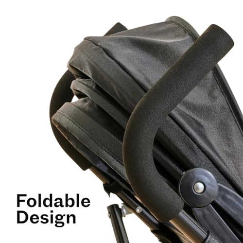 Image of OBABY Stroller with Reclining Seat, Adjustable Canopy, Safety Harness, Smooth Wheels, Compact Folding Design (Foldable-Pink)