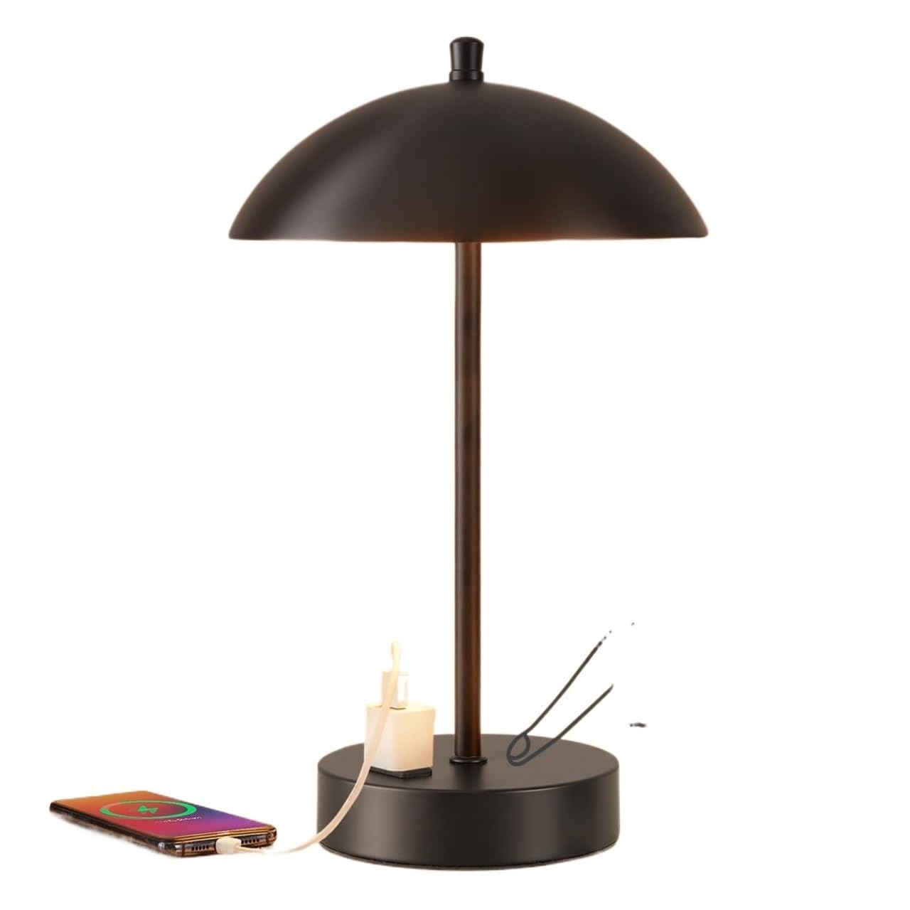 12" Modern Touch LED Desk Lamp with AC Adapter, Dimmable for