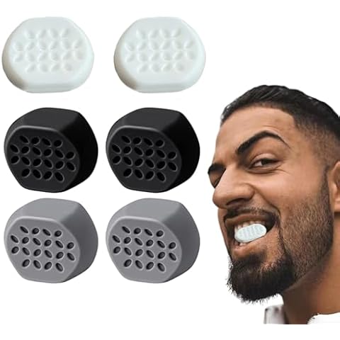 Comebachome Jawline Exerciser Chew, Jaw Exerciser 6 Pcs Chew Jawline Exerciser Double Chin Reducer Workout Trainer for Face Jaw Cheek Neck Muscles 8th Generation, Jaw Exerciser Cover