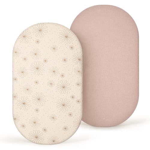 Lulumoon Muslin Bassinet Sheets Baby: Cotton Bassinet Sheets Fitted For Boys And Girls cover