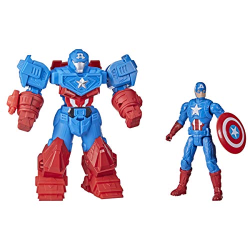 Avengers Marvel Mech Strike 8-inch Super Hero Action Figure Toy Ultimate Mech Suit Captain America, for Kids Ages 4 and Up