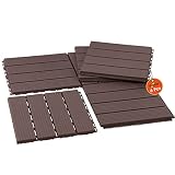 Interlocking Deck Tiles, 6 PCS 12” x 12” Patio Tiles Waterproof Plastic Outdoor Flooring Covering Al