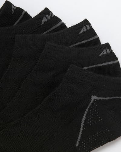 Image of Avia Womens Low Cut Socks - 6 Pack Cushioned Performance Stretch Moisture Wicking Athletic No Show Socks for Women (4-12), Size 4-9, All Pure Black