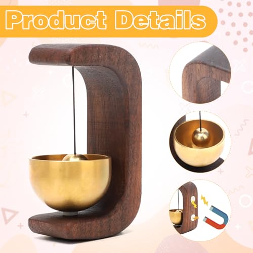 Gohytal Magnetische TüRklingel Aus Buchenholz Bell, Retro Magnetic Doorbell, WillkommenstüRklingeln Für HaustüRen, Suction Door Type Solid Wood Wind Chime, EingangstüRklingel, Kleine TüRklingel