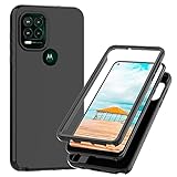 Fingic Case for Moto G Stylus 5G 2021 with Built-in Screen Protector Rugged PC Front Cover Soft Liquid Silicone Non-Slip Back Cover Shockproof 360 Degree Full-Body Protective Case Cover - Black