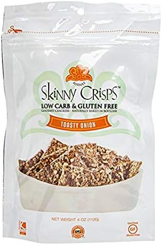 Skinny Crisps Toasty Onion Crackers (Single 4oz Bag)