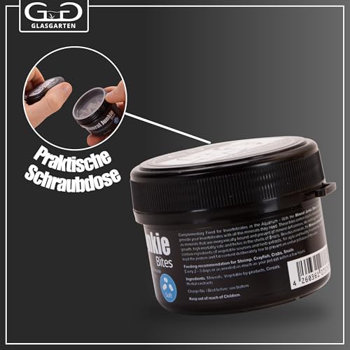 GlasGarten Mineral Junkie Bites | 50g – Premium Mineralfutter für Garnelen & Schnecken, Ergänzungsfutter/Aufzuchtfutter mit Mineralstoffen, Soft Bites