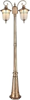 Lamp Post Lights 2 Head Down Vintage Pillar Lantern Light Waterproof Outdoor E27 Traditional Exterior Column Landscape Street Victorian Lawn Lighting Stadium,2.3m
