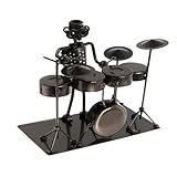 Hobby Lobby Metal Art Figurine Collection, Sports and Music Sculptures, Nuts and Bolts Design, Football Player, Baseball Player, Drummer Home Office Decor (Drummer)