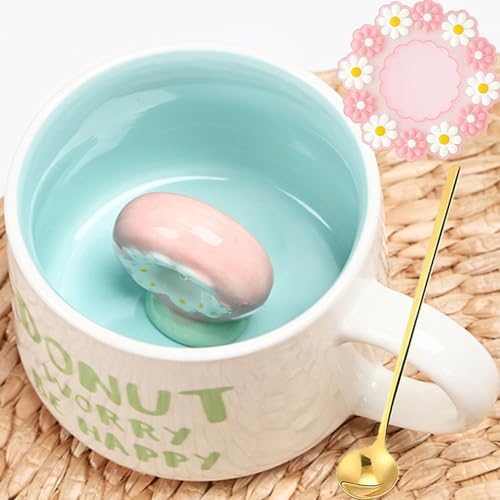 Arawat Kubek z sową 3D, ceramiczny kubek do herbaty z motywem zwierzęcym, 350 ml, z łyżeczką i podstawką, słodki kubek do kawy na Boże Narodzenie, prezent urodzinowy dla chłopaka, dziewczyny