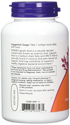 Now Foods Acid 600Mg 100 Sg Caprylic, 100 Ct #TOP2