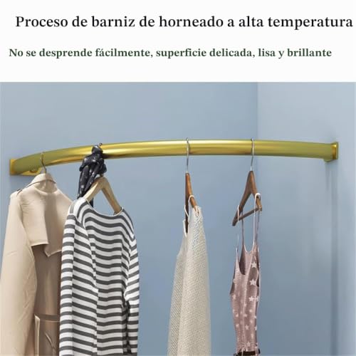 Miniatura 4 de Sevoly Barra De Esquina Para Colgar Ropa, Perchero Industrial Resistente De Tubo, Perchero De Esquina De Pared, Para Oficina, Entrada Y Dormitorio.,Blanca,40x40cm