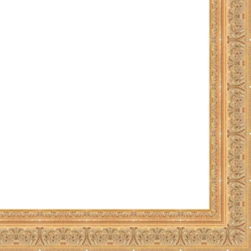 CountryArtHouse Picture Frame Moulding (Wood) 100ft bundle - Ornate Gold Finish - 2.375" width - 1/2" rabbet depth
