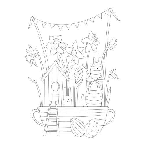 Jekohor Spring Theme Adult Coloring Book - 9x12 Inch Large Single-Sided Pages, 200gsm Thick Paper for Markers & Watercolor, Easter Gift for Women - Coloring Books for Adult Relaxation — view 4