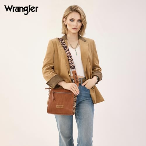 Image of Wrangler Aztec Crossbody Purse Medium Shoulder Bags for Women Western Handbag with Guitar Strap