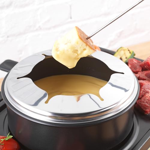 Raclette Fondue Set Petra 2-in-1 mit Teppanyaki Grill und Fondue-Topf
