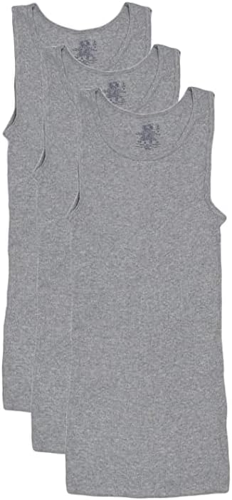 Fruit of the Loom Men's A-Shirt Multipack (Large, Grey)