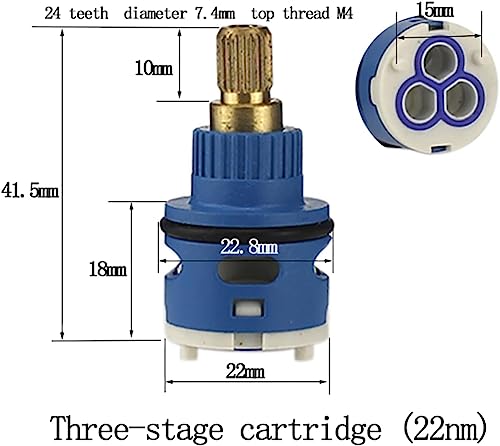 Válvula de disco de cerámica de repuesto para cartucho de grifo monomando de 33mm 3