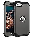 BENTOBEN iPhone SE Case, Phone Case iPhone SE 2020, Heavy Duty 3 in 1 Full Body Rugged Shockproof Hybrid Hard PC Soft Rubber Bumper Drop Protective Girls Women Boy Men Covers for iPhone SE2, Gunmetal
