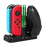 【Todo en uno】- Puede cargar hasta 4 Joy-Cons simultáneamente; O cargue 2 controladores Switch Pro simultáneamente; támbien cargue 2 Joy-Cons y un controlador Switch Pro simultáneamente. Solo necesita 3.5 horas para carga completa.