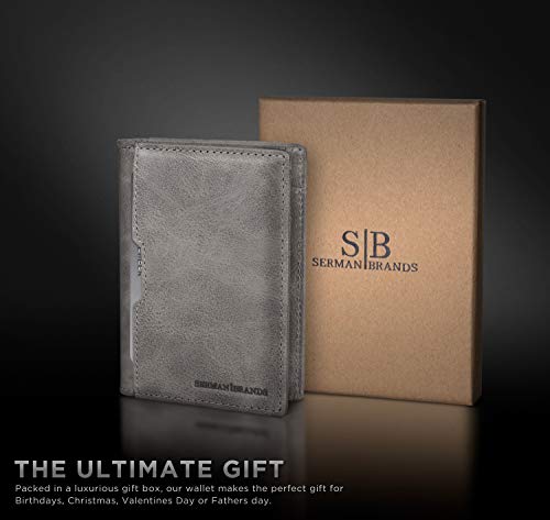 Image of SERMAN BRANDS Wallets for Men Slim Mens leather RFID Blocking Minimalist Card Front Pocket Bifold Travel Thin