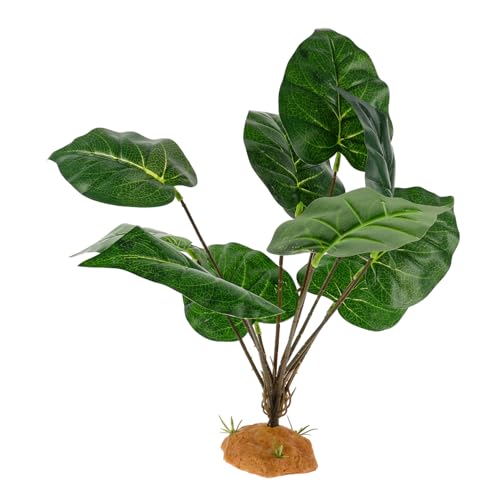 VICASKY Decorative Reptile Plant Vivid Artificial Leaves for Terrarium Decor Durable Fake Plant Ornament for Gecko Habitat Look Reptile Tank Decoration