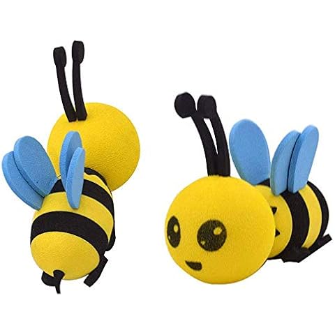 2PCS Decorative Antenna Cute Bee Car Antenna Decoration Car Exterior Decorations Cute Cartoon Doll Antenna Ball Cover